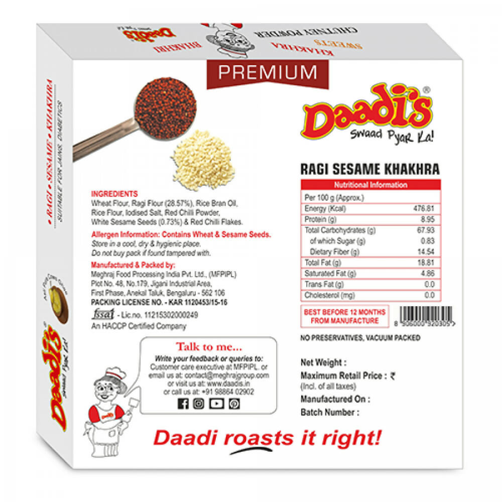 Daadi's Ragi Sesame Khakhra | Grocsy