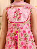 Joban Fashion Girl's Pink Color Sharara Set | Grocsy