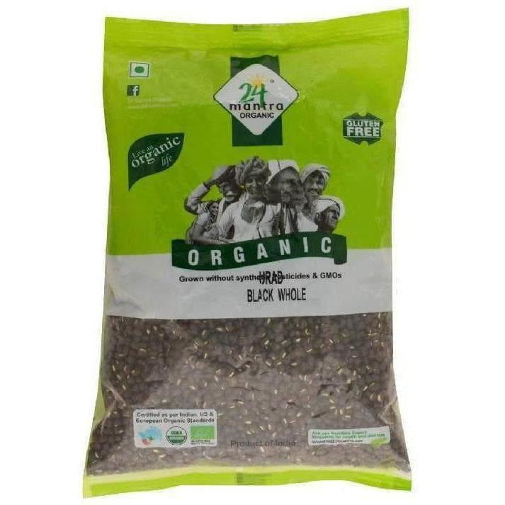 24 Mantra Organic Black Urad Whole | Grocsy