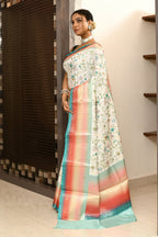 Joban Fashion Multicolor Saree Kataan Rainbow Digital Print With Embroidery | Grocsy