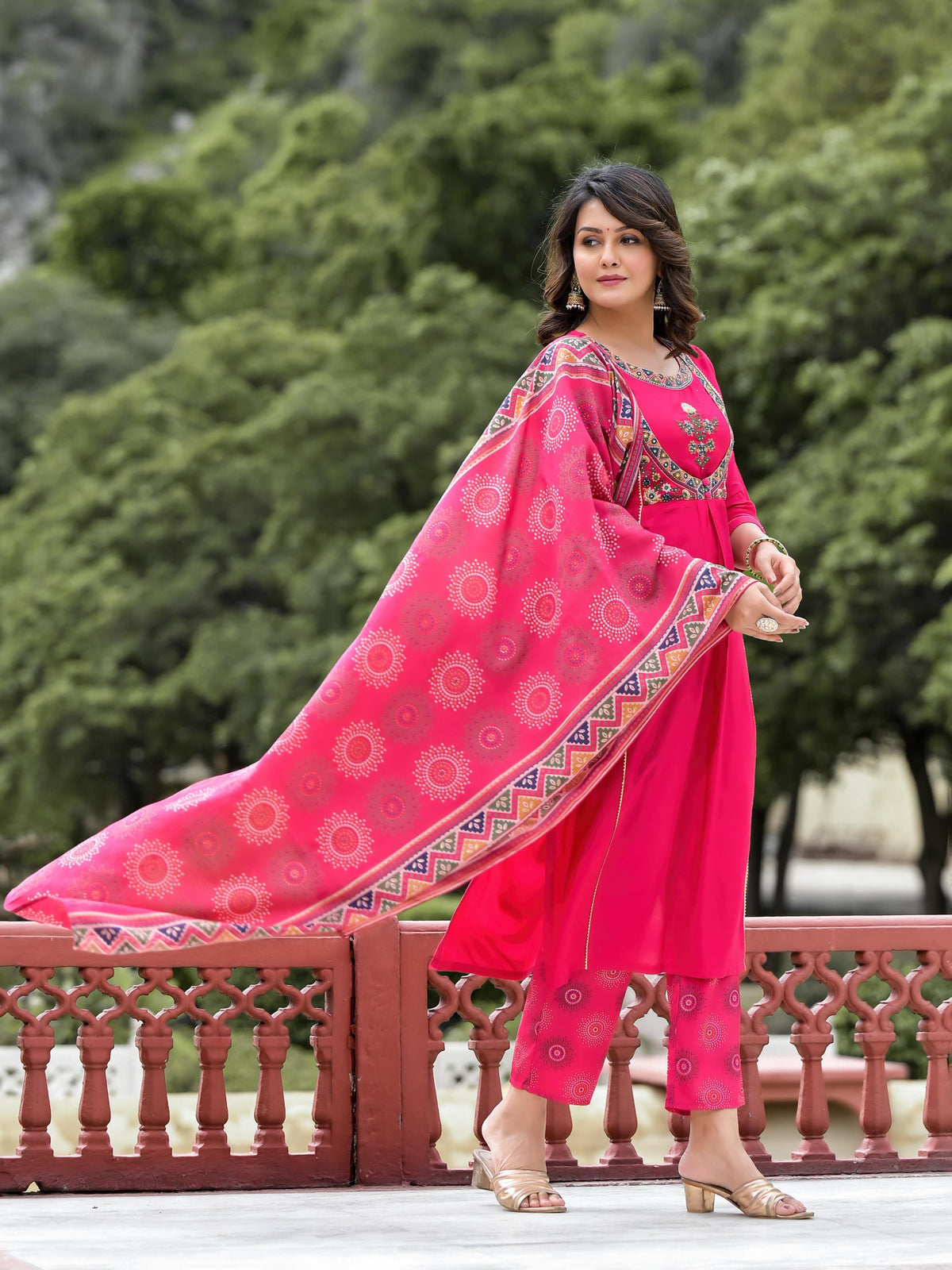 Juniper Women's Pink Viscose Rayon Solid Kurta Set | Grocsy