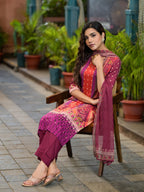 Juniper Plum Ethnic Motif Printed Liva Rayon Kurta Set With Coins | Grocsy