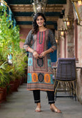Juniper Multi-Panel Ethnic Printed Straight Kurta | Grocsy