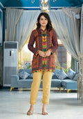 Juniper Multi Ethnic Motif Printed Viscose Tunic For Women | Grocsy