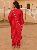 Juniper Women's Pink Viscose Rayon Embroidered Kurta Set | Grocsy