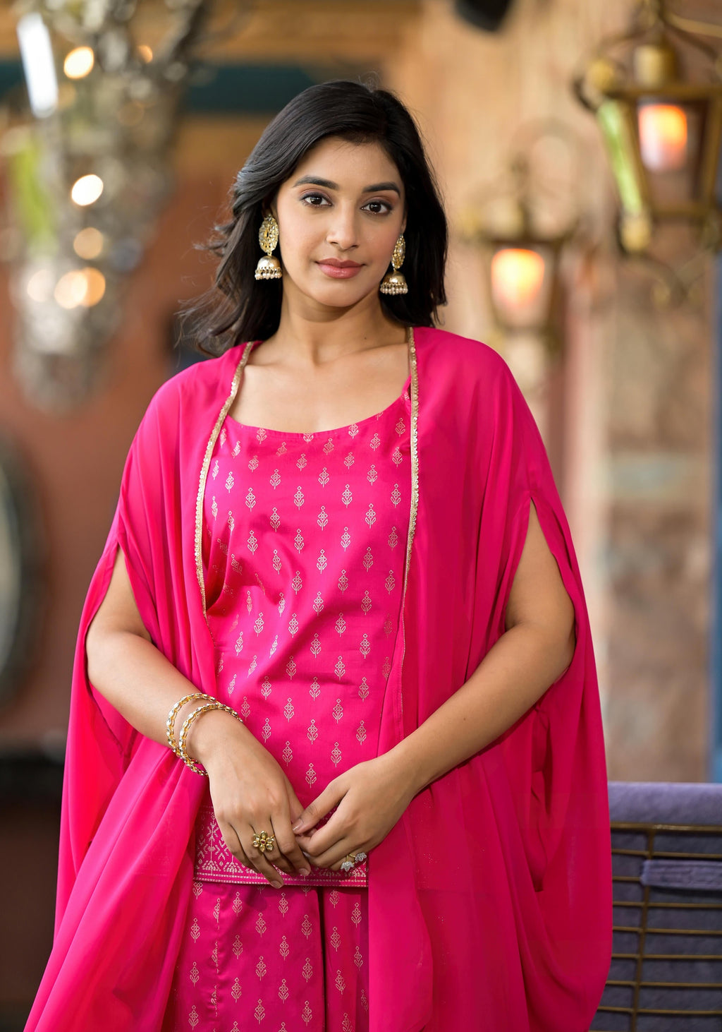 Juniper Women's Pink Polyester Printed Set | Grocsy