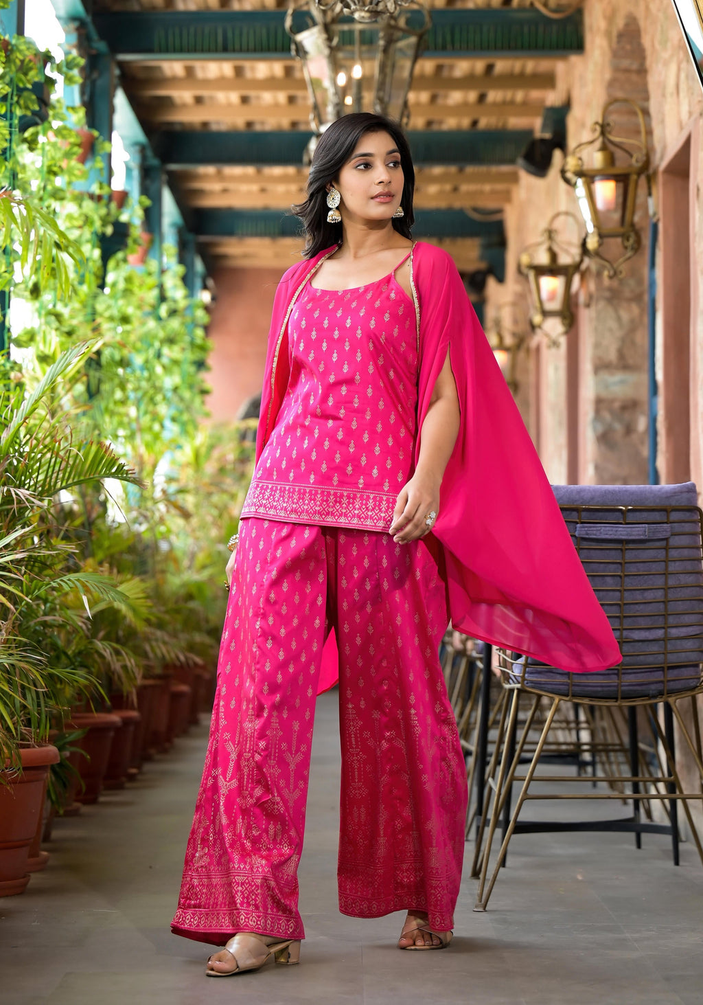 Juniper Women's Pink Polyester Printed Set | Grocsy