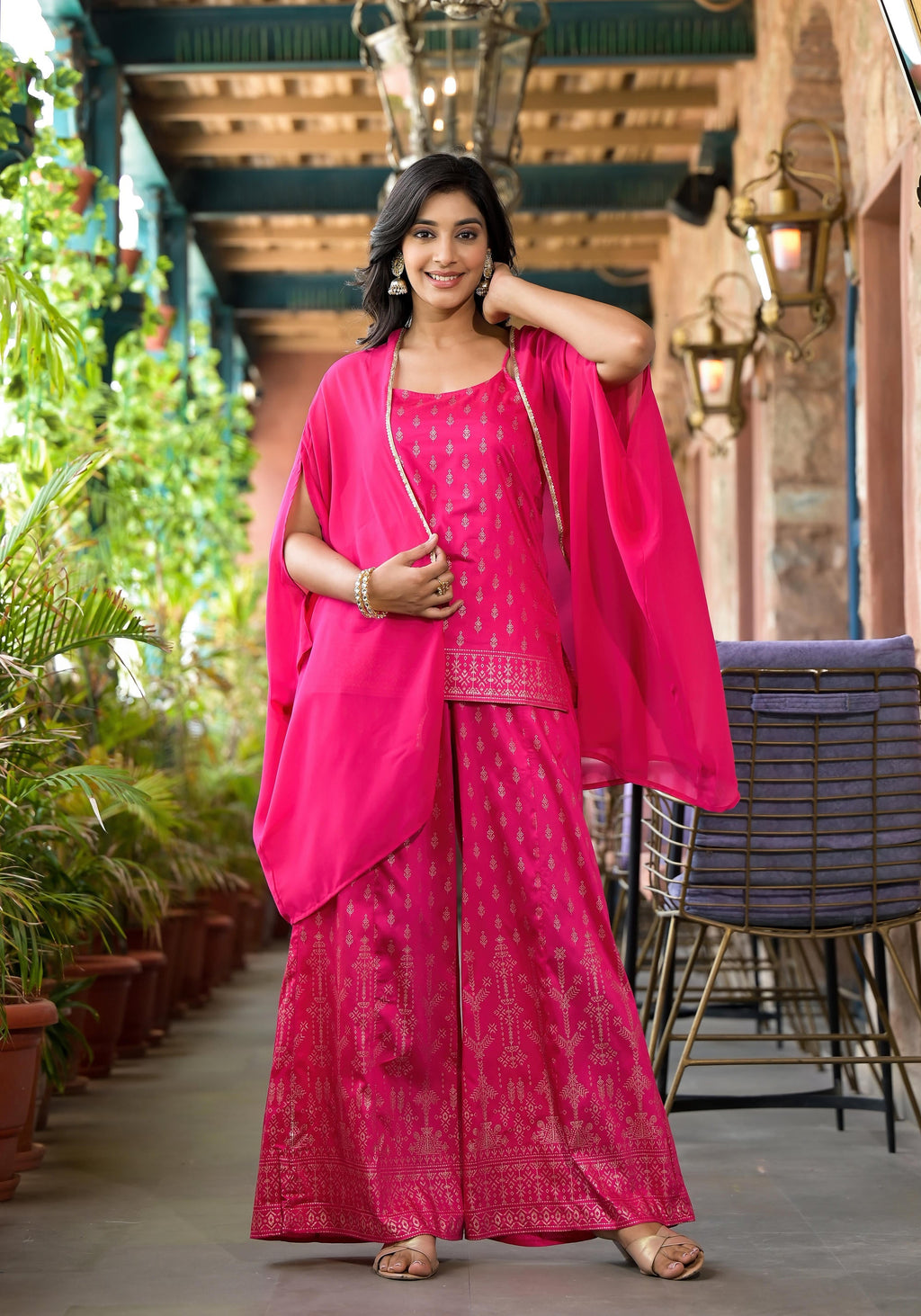 Juniper Women's Pink Polyester Printed Set | Grocsy