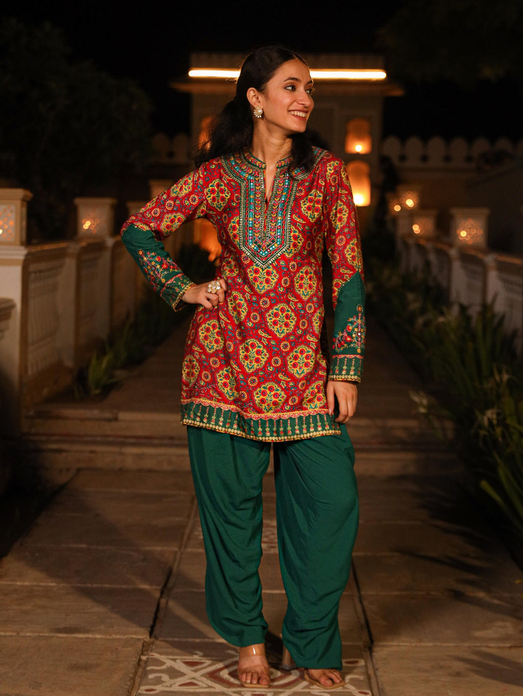Juniper Women's Multicolor Viscose Rayon Printed Palazzo Set | Grocsy