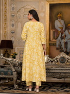 Juniper Women's Yellow Floral Printed Rayon Kurta With Pant And Dupatta With Thread & Sequins Work | Grocsy