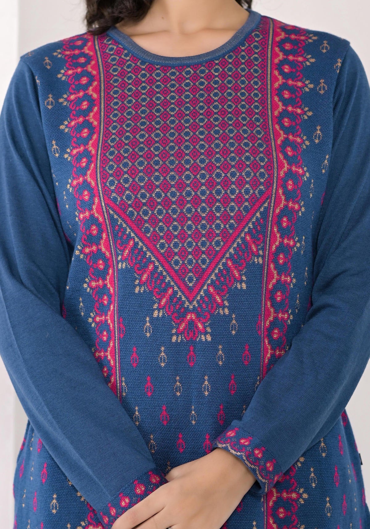 Juniper Neerja Indigo Heritage Kurta | Grocsy