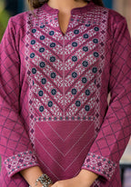 Juniper Onion Pink Floral Printed Cotton Kurta | Grocsy