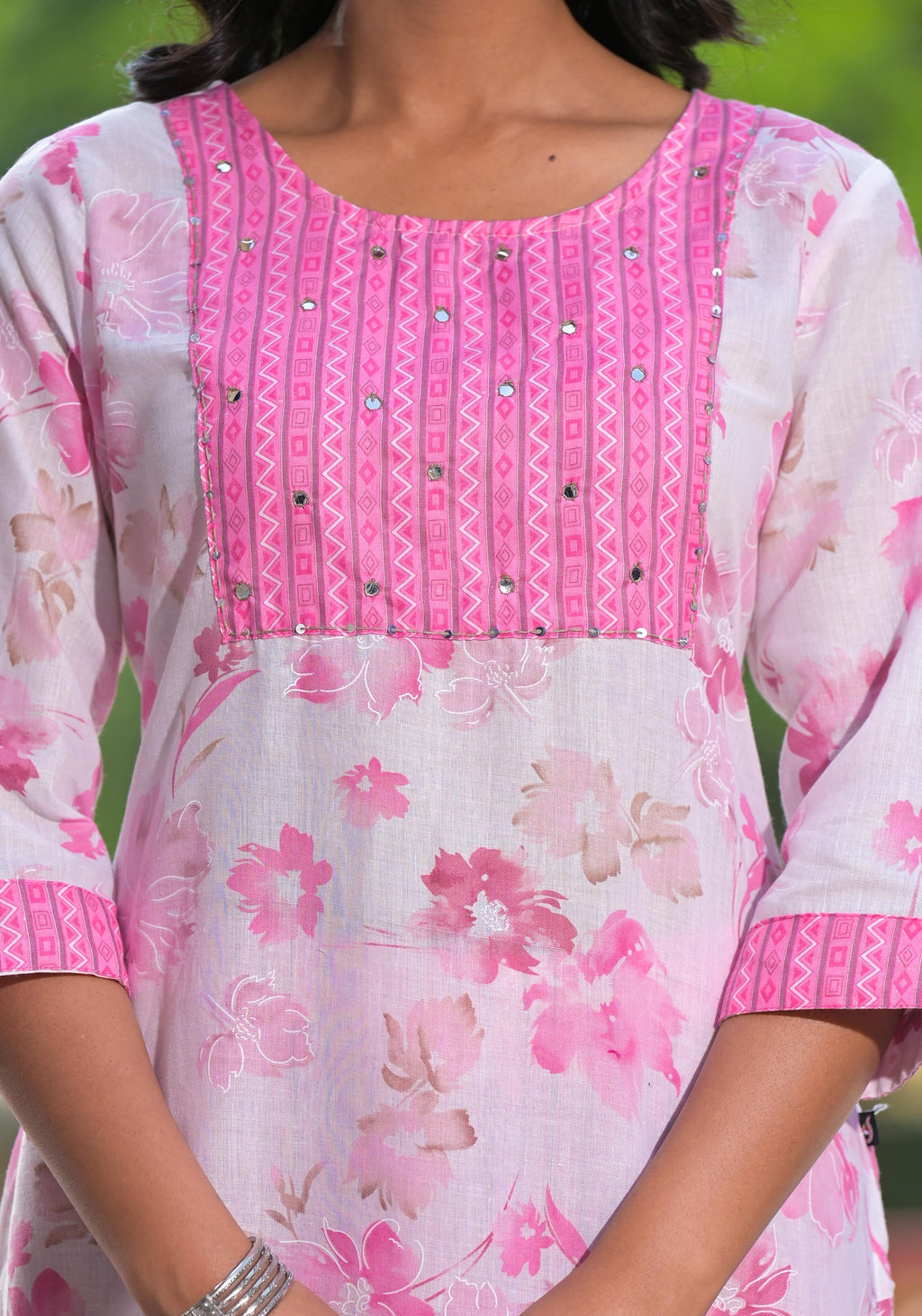 Juniper Women's Pink Pure Cotton Printed Kurta Set | Grocsy