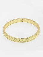 NVR Men's Gold-Polished Stainless Steel Kada Bracelet