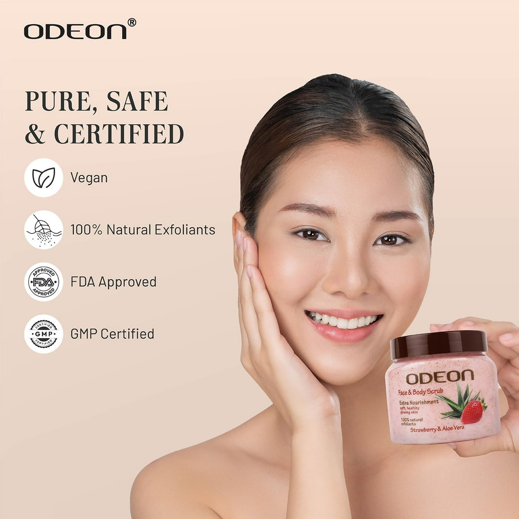 Odeon Strawberry & Aloe Vera Face and Body Scrub | Grocsy