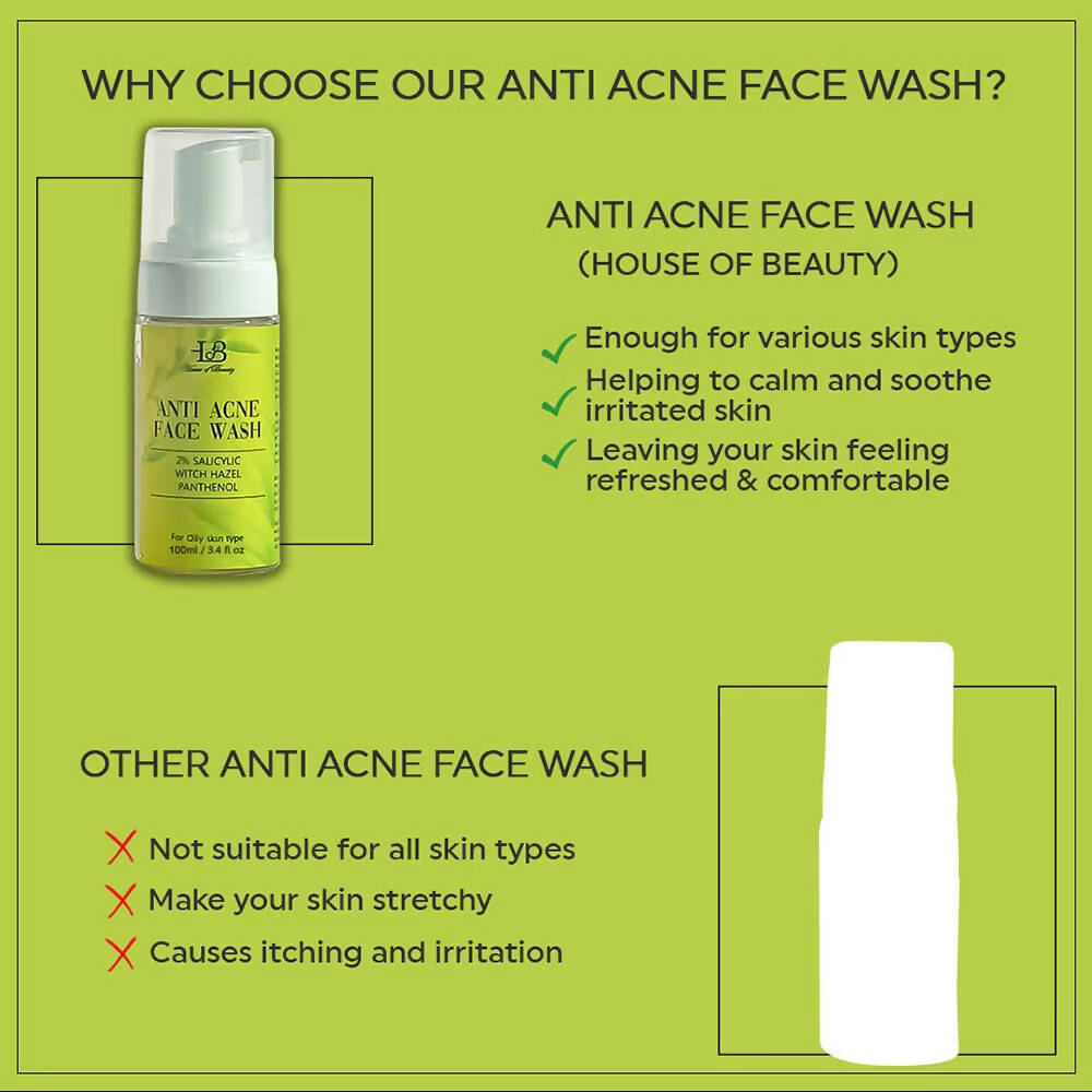 House of Beauty Anti Acne Foam Face Wash | Grocsy