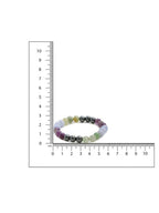 Red Carnelian, Amathyst Multicoloured Brown and Black Round crystal Beads Elastic Bracelet - Ruby Raang | Grocsy