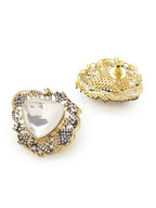 Oversized Kundan & Diamond Stone Earrings- Ruby Raang
