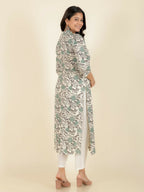 Aramya Straight Soft Cotton Floral Print Women's Kurta - Off White | Grocsy