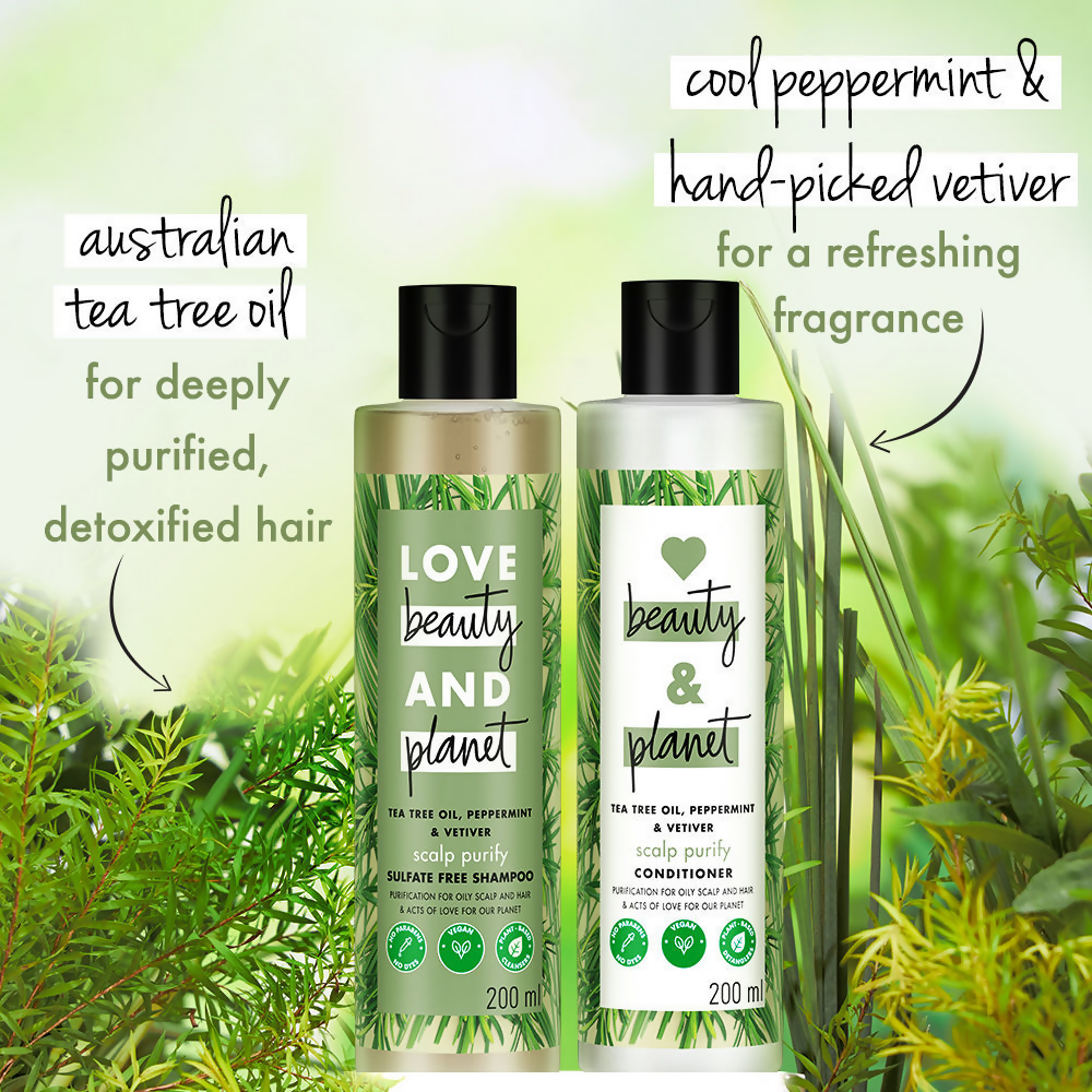 Love Beauty And Planet Tea Tree Peppermint & Vetiver Clarifying Shampoo | Grocsy