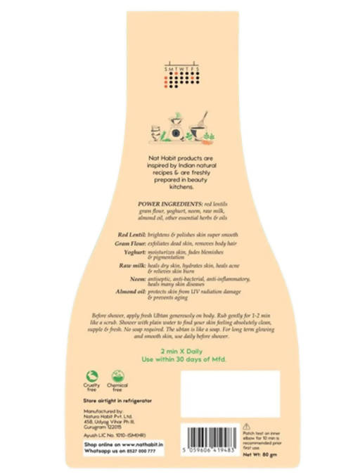 Nat Habit Masoor Rub Fresh 2 Min Bath Ubtan | Grocsy