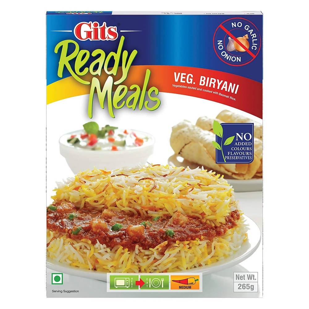 Gits Ready Meals Veg Biryani (No Onion And Garlic) | Grocsy