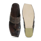 Stepsoft Men'S Brown Sqaure Toe Kolhapuri Chappal | Handcrafted Leather Slip-On Ethnic Footwear | Grocsy