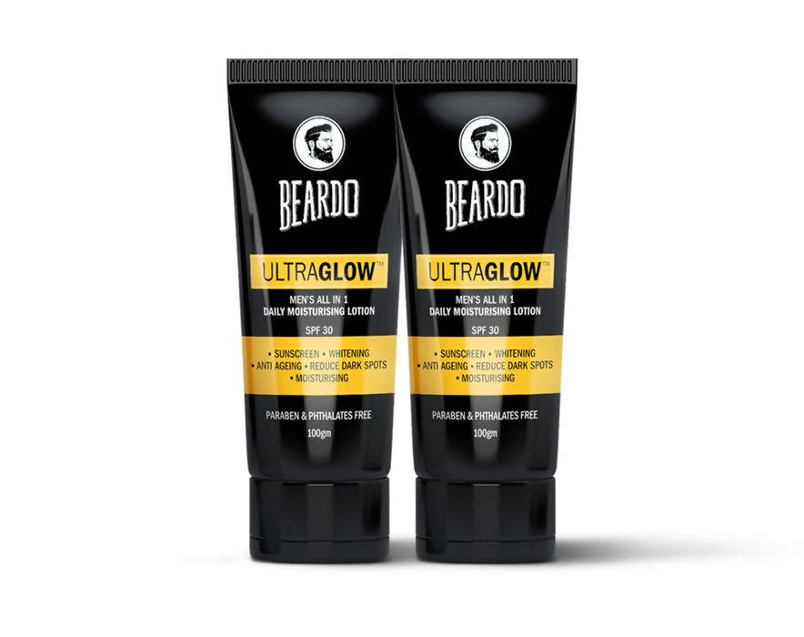 Beardo Ultraglow Men's All in 1 Daily Moisturising Lotion SPF 30 | Grocsy
