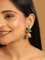 Nuyug 22K Gold Plated Turquoise Grace Earrings | Grocsy