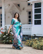 DEIANA'S Beautiful Designer Golden zari Soft Lichi Silk Saree - Pink | Grocsy