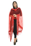 Mominos Fashion Moeza 6 Line Mirror Border Red Dupatta | Grocsy