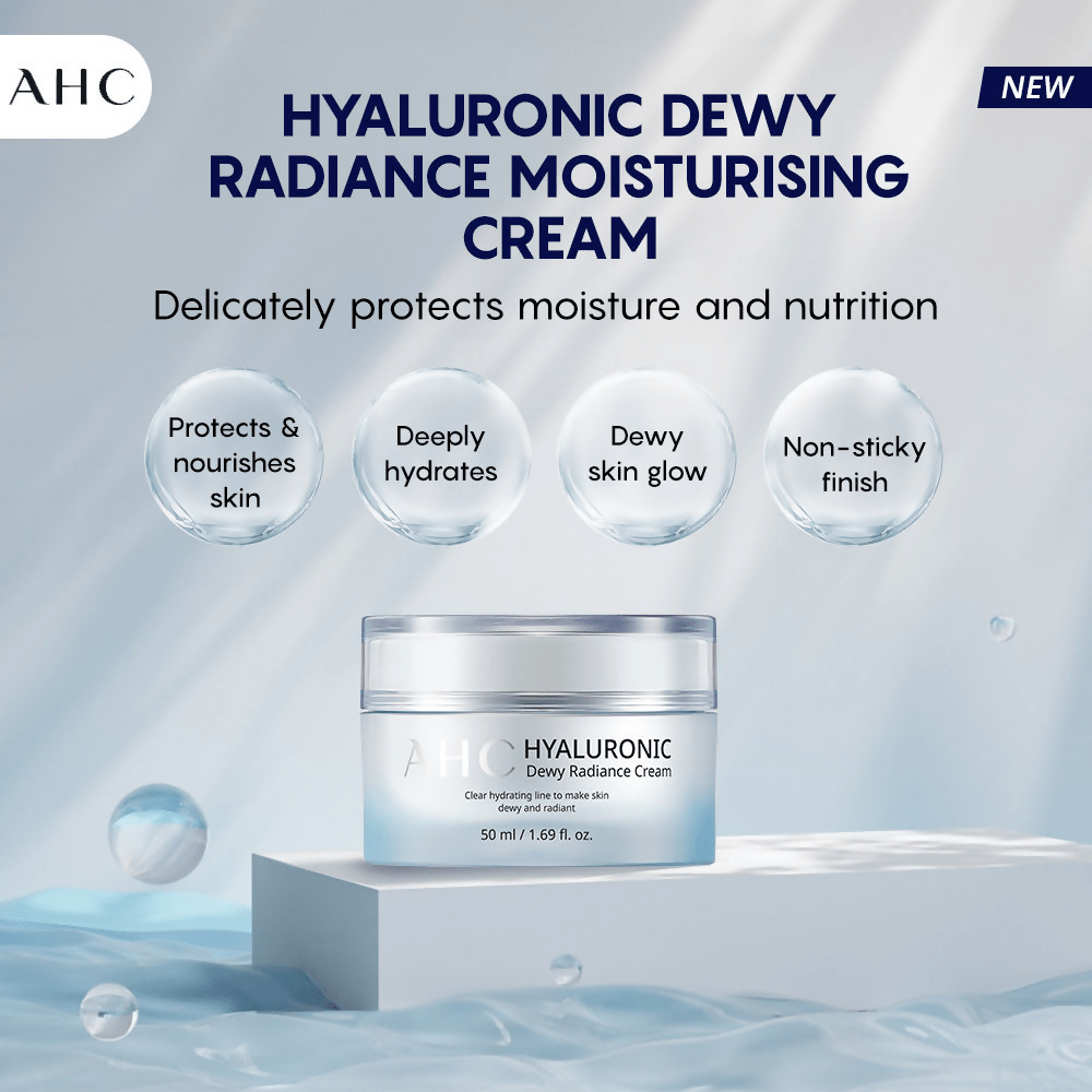 AHC Hyaluronic Dewy Radiance Face Moisturizer Cream - Korean skincare | Grocsy