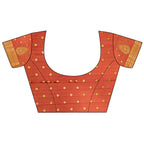 Joban Fashion Orange Motifs Zari Weaving Soft Silk Banarasi Saree | Grocsy