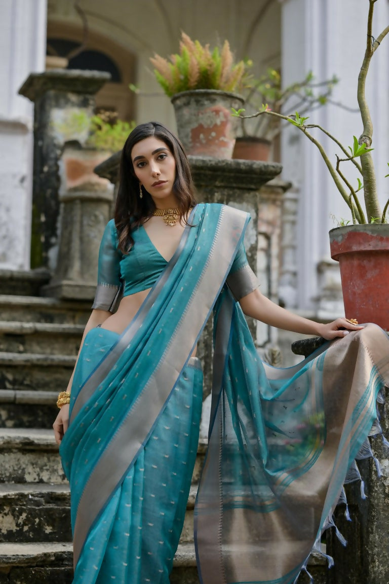 Rama Kalyani Silk Woven Design Saree - Priyalaxmi | Grocsy