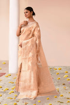 Joban Fashion Gold Banarasi Tissue Saree | Grocsy