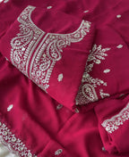 KC Dark Pink Georgette Heavy Embroidered Fancy Suit For Women | Grocsy