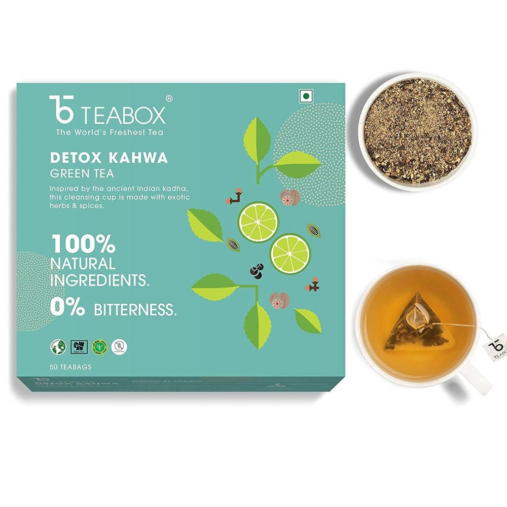 Teabox Detox Kahwa Green Tea Bags | Grocsy