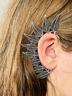 NVR Women Ethnic Silver Plated Brass Leaf Style Ear Cuff