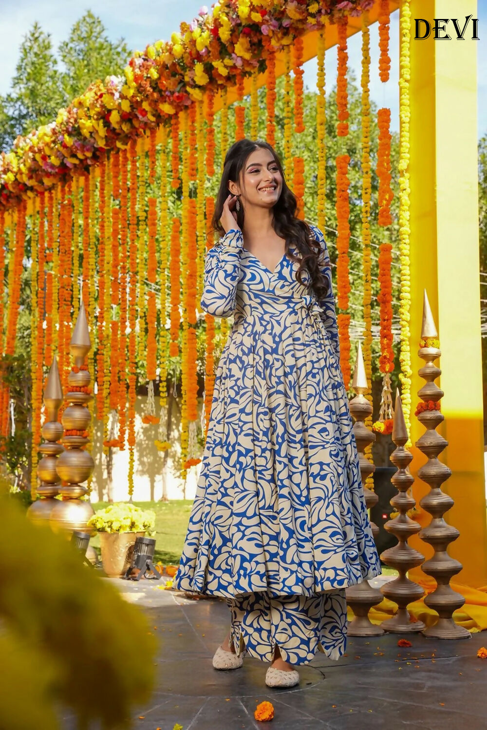 Aayaa Designer Printed Full Flared Suit | Grocsy