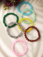 NVR Men & Women Set of 7 Artificial Beads Elasticated Bracelet