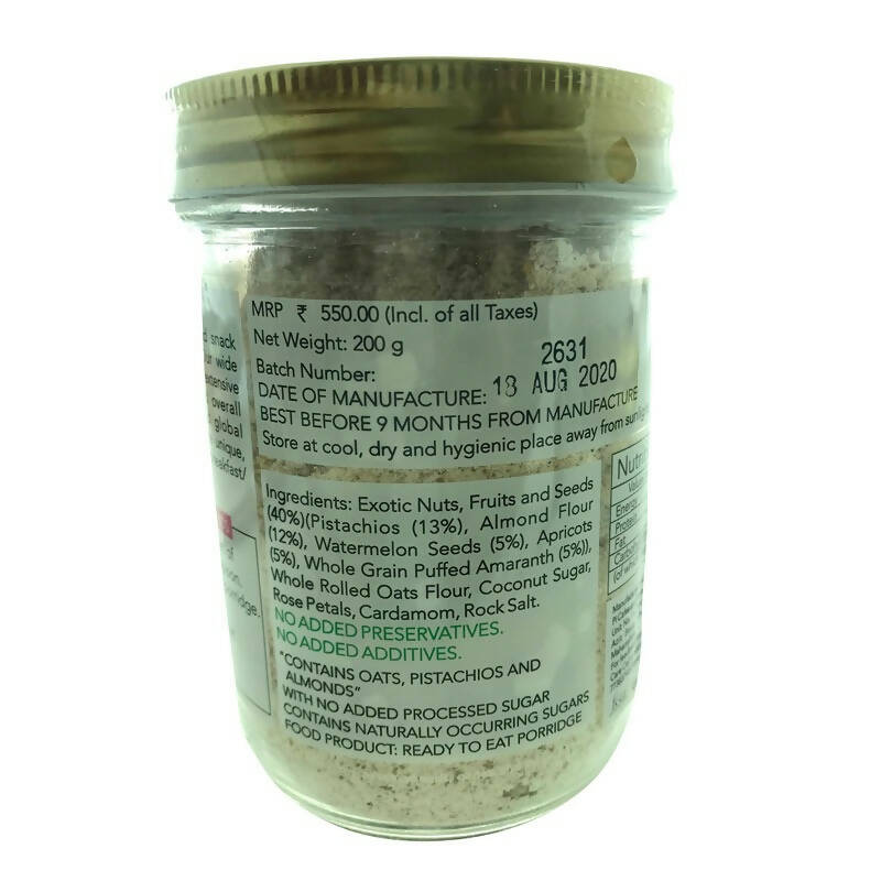 Thenibblebox Rose & Pistachio Almond flour Superfood Porridge Instant Breakfast Mix | Grocsy