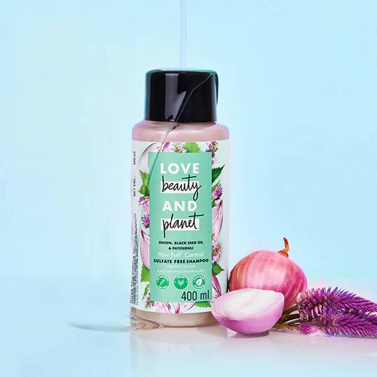 Love Beauty And Planet Onion, Blackseed & Patchouli Sulfate Free Shampoo | Grocsy