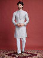 Vastranavya Exclusive Festival Wear Viscose Mirror Work on Self Weaving Kurta Only | Grocsy