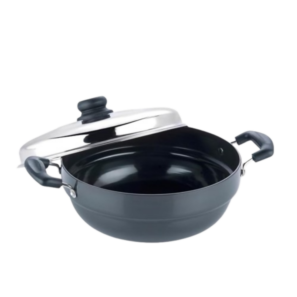 Vinod Black Pearl Hard Anodised Multi Kadai | Grocsy