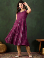 Sangria Woven Design Anarkali Kurta | Grocsy