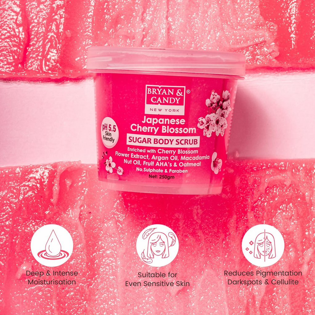Bryan & Candy Japanese Cherry Blossom Sugar Body Scrub | Grocsy