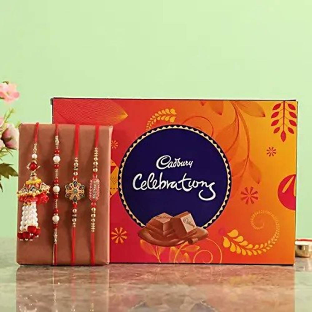 Set Of 4 Rakhi & Celebrations Box | Grocsy