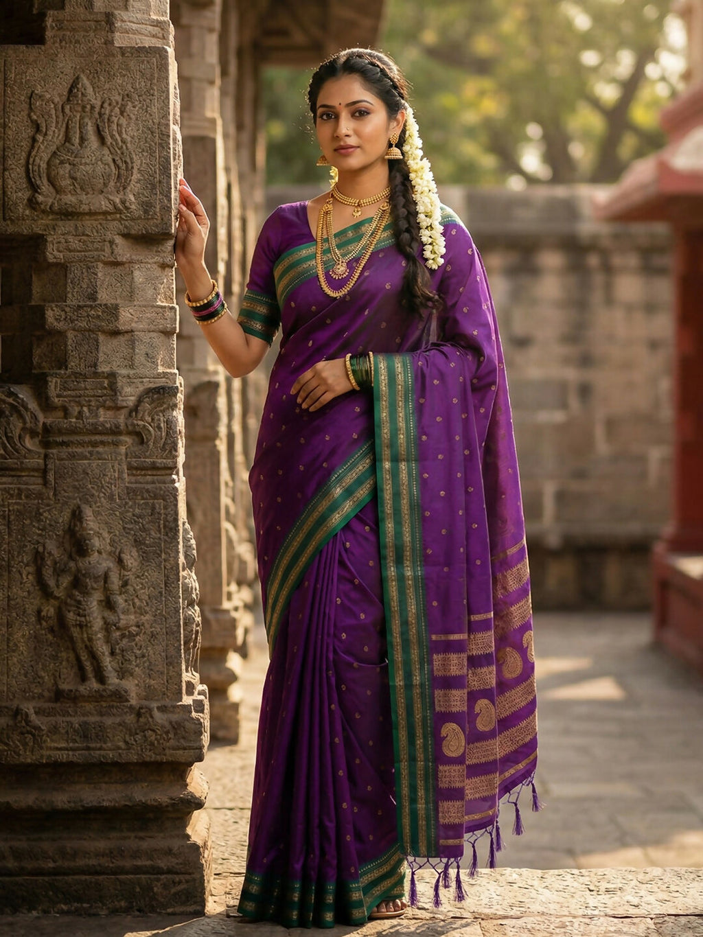 Shree Shyam Fashion Purple Soft Silk Saree | Grocsy