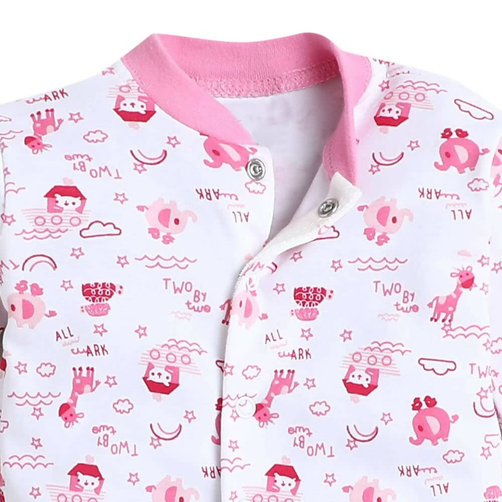 Daddy - G Rompers/Sleepsuits/Jumpsuit /Night Suits for New Born Babies - Pink | Grocsy