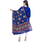 A R Silk Royal Blue Color Gurjari Pure Cotton Dupattas and Chunnis | Grocsy